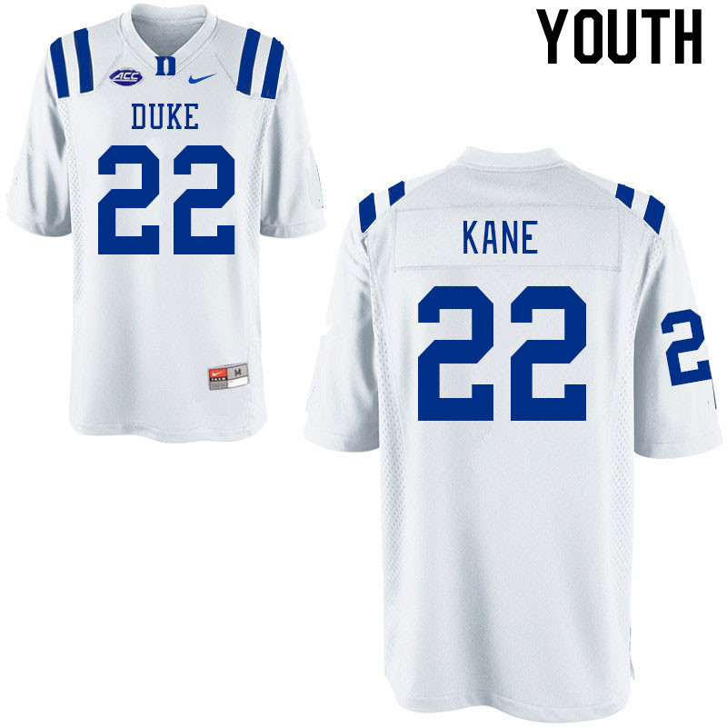Youth #22 Moussa Kane Duke Blue Devils College Football Jerseys Stitched-White - Click Image to Close